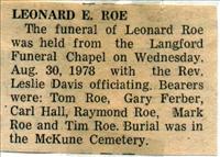 Roe, Leonard E. F.N.